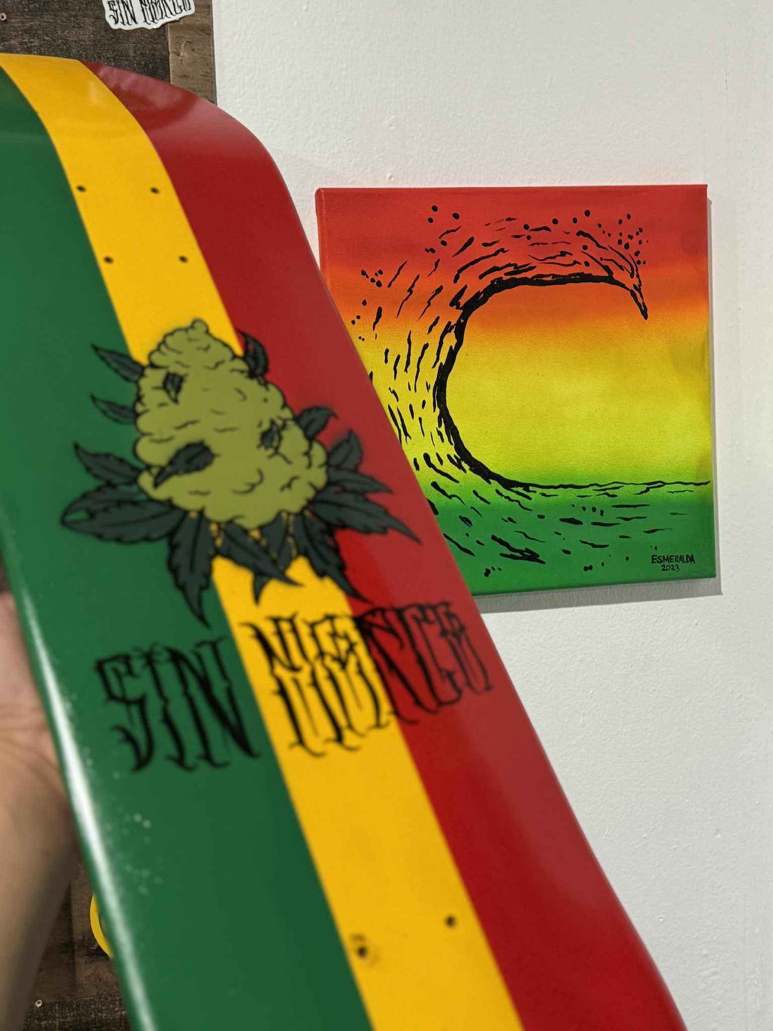 Sin Marca Skateboard - Rasta Deck: imagen 1